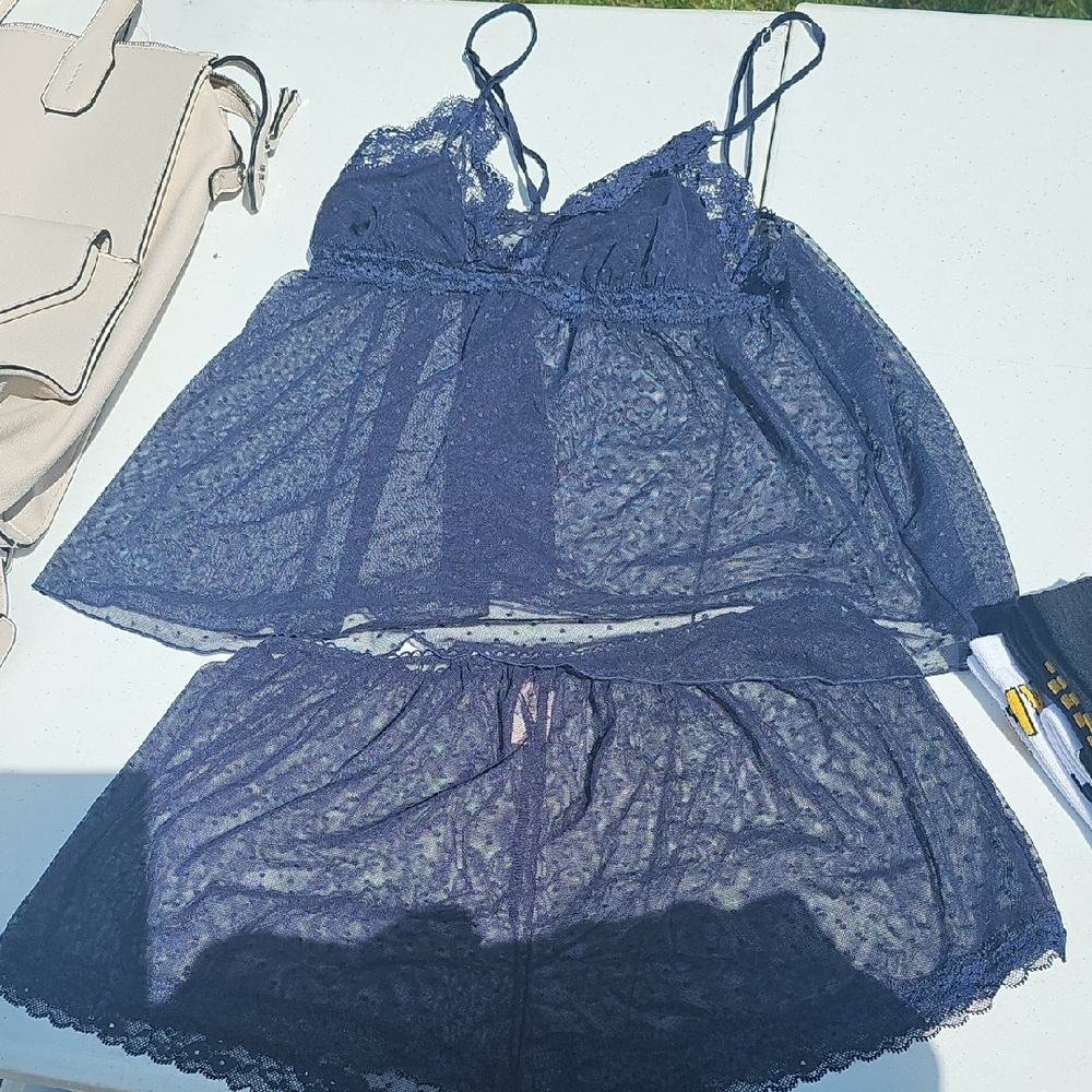 Victoria's Secret Blue Lace Chemise